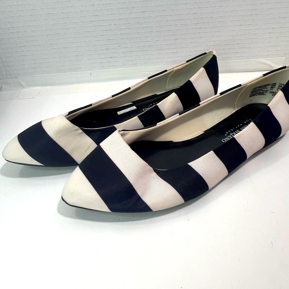 Christian Siriano Black and White Flats Nautical-Inspired
